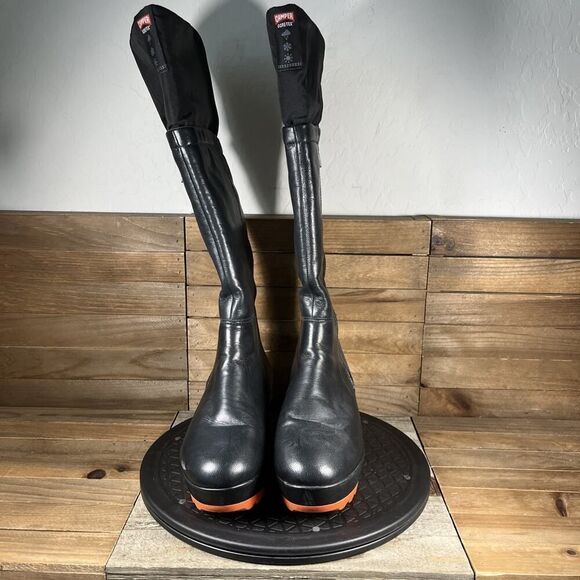 Camper Rain Boots Knee High Gore Tex Womens 6.5/ Eur 37 Black Side Zip Boots - Picture 2 of 10